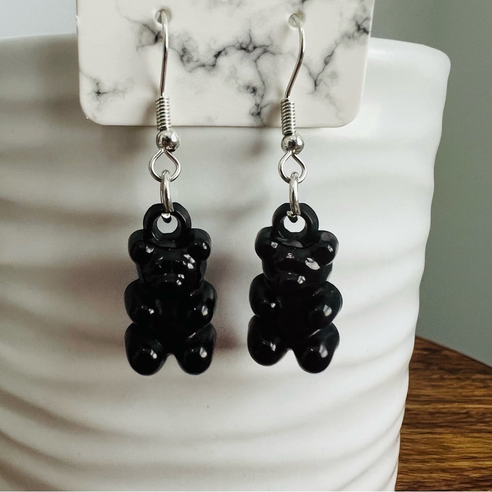 Black Gummy Worm Earrings